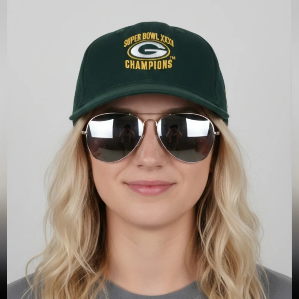 VINTAGE 90s Green Bay Packers Central Division Champions Snapback Flat Brim Hat